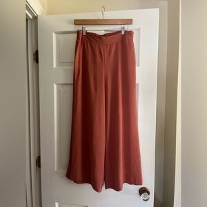 Adrianna Papell Terracotta Cropped Wide LegPants